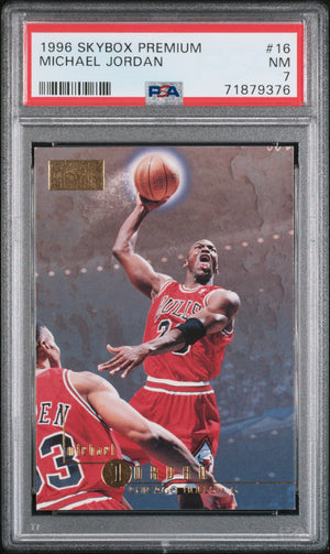 Michael Jordan 1996 Skybox Premium Basketball Card #16 Graded PSA 7-Powers Sports Memorabilia