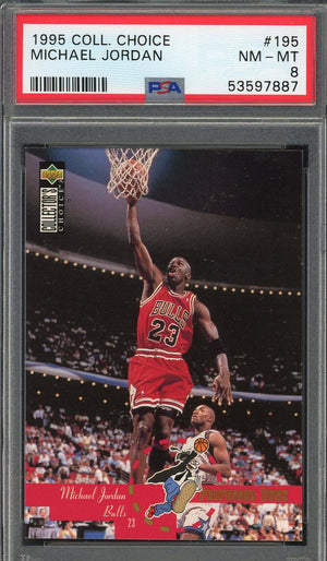 Michael Jordan 1995 Upper Deck Collectors Choice Basketball Card #195 PSA 8