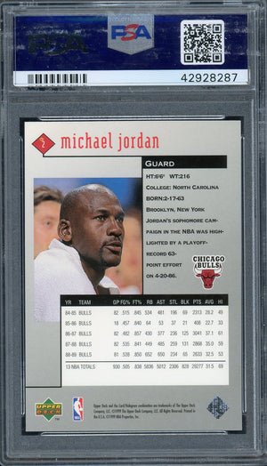 Michael Jordan 1998 Upper Deck Black Diamond Basketball Card #2 Graded PSA 9 MINT-Powers Sports Memorabilia