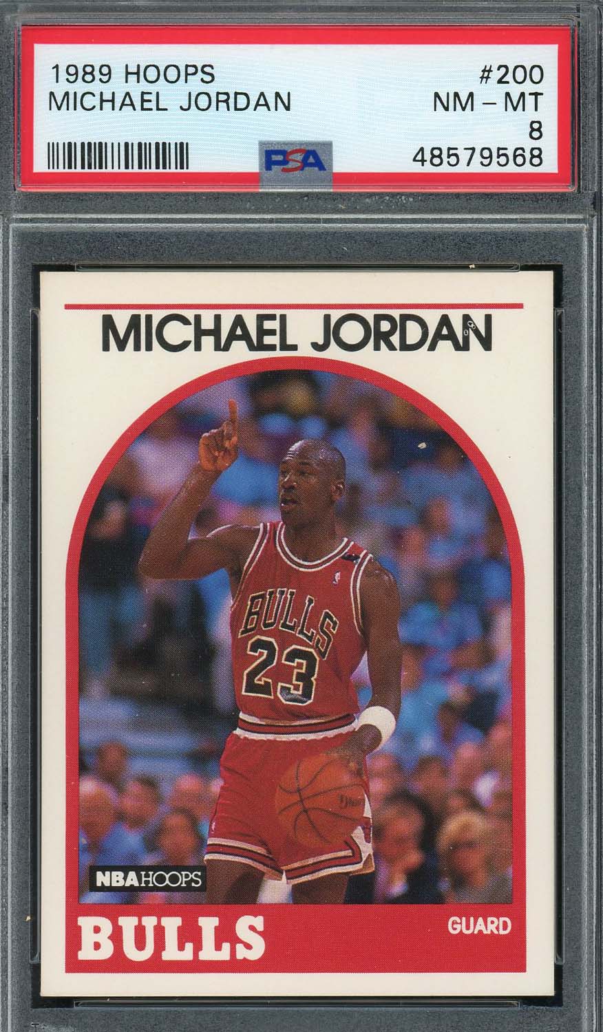 Michael Jordan 1989 Hoops Basketball Card #200 Graded PSA 8-Powers Sports Memorabilia