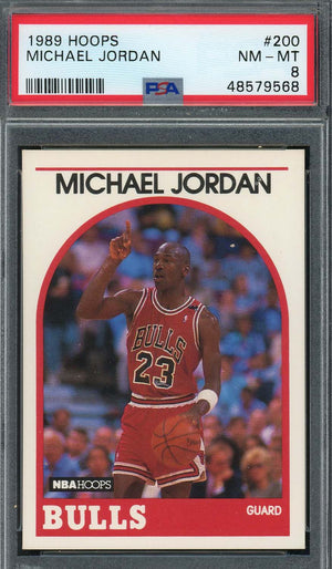 Michael Jordan 1989 Hoops Basketball Card #200 Graded PSA 8-Powers Sports Memorabilia