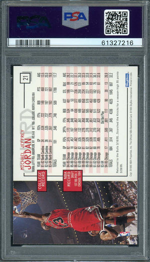 Michael Jordan 1995 Hoops Basketball Card #21 Graded PSA 8-Powers Sports Memorabilia
