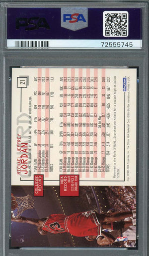 Michael Jordan 1995 Hoops Basketball Card #21 Graded PSA 9-Powers Sports Memorabilia