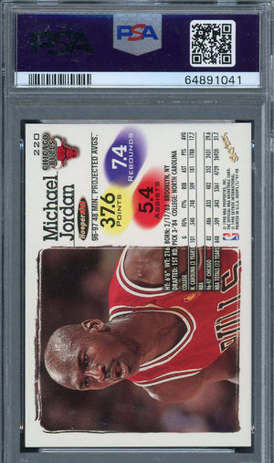 Michael Jordan 1997 Hoops Basketball Card #220 Graded PSA 9-Powers Sports Memorabilia