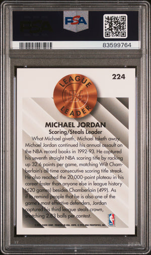 Michael Jordan 1993 Fleer Basketball Card #224 Graded PSA 10-Powers Sports Memorabilia
