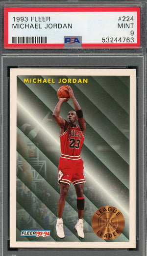 Michael Jordan 1993 Fleer Basketball Card #224 Graded PSA 9 MINT-Powers Sports Memorabilia