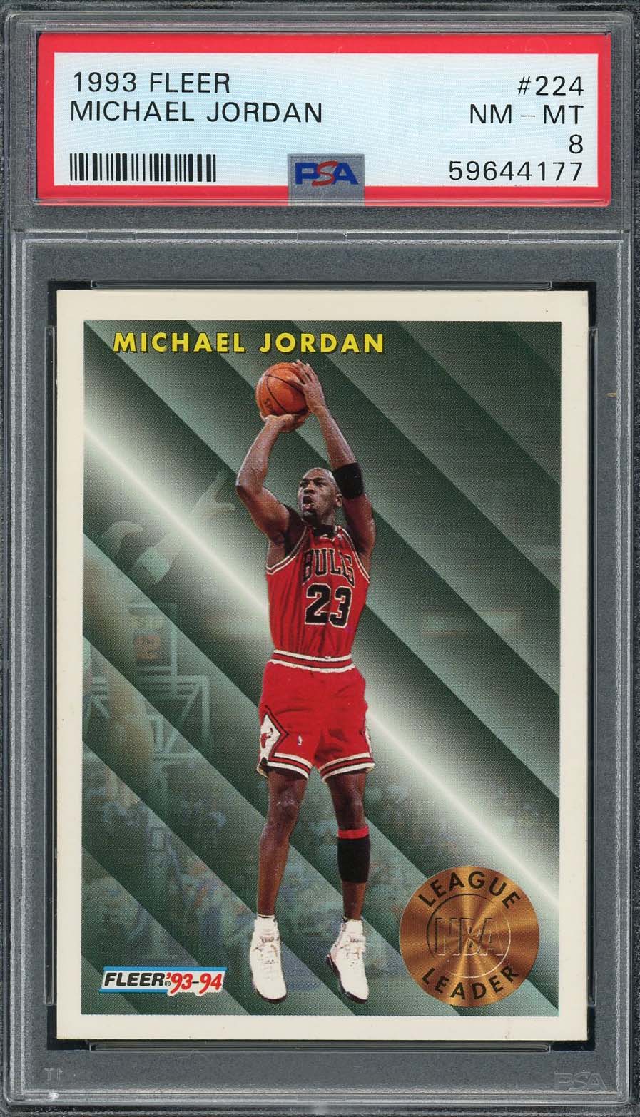 Michael Jordan 1993 Fleer Basketball Card #224 Graded PSA 8-Powers Sports Memorabilia