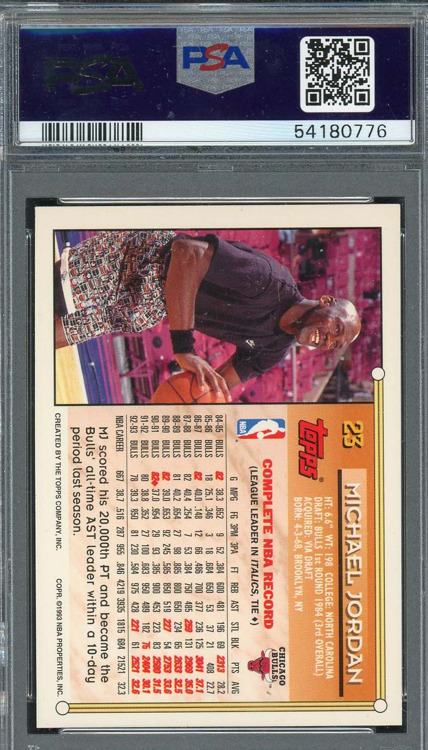 Michael Jordan 1993 Topps Basketball Card #23 Graded PSA 8-Powers Sports Memorabilia