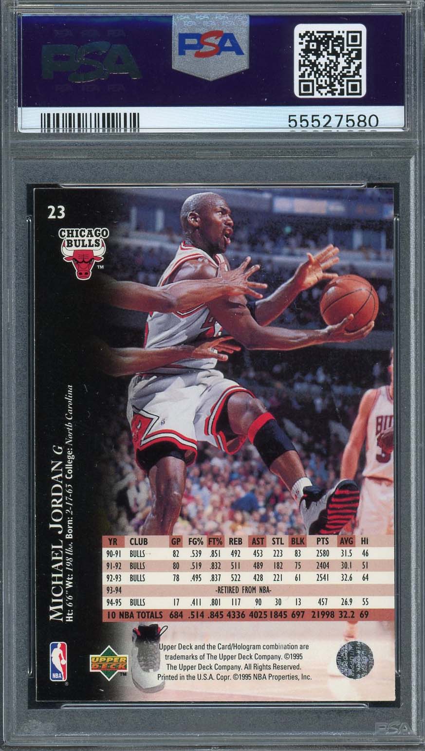 Michael Jordan 1995 Upper Deck Basketball Card #23 Graded PSA 8-Powers Sports Memorabilia