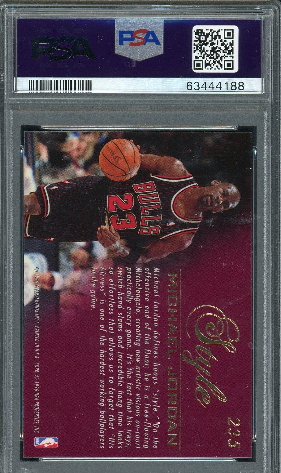 Michael Jordan 1995 Flair Basketball Card #235 Graded PSA 8-Powers Sports Memorabilia