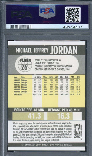 Michael Jordan 1990 Fleer Basketball Card #26 Graded PSA 10-Powers Sports Memorabilia