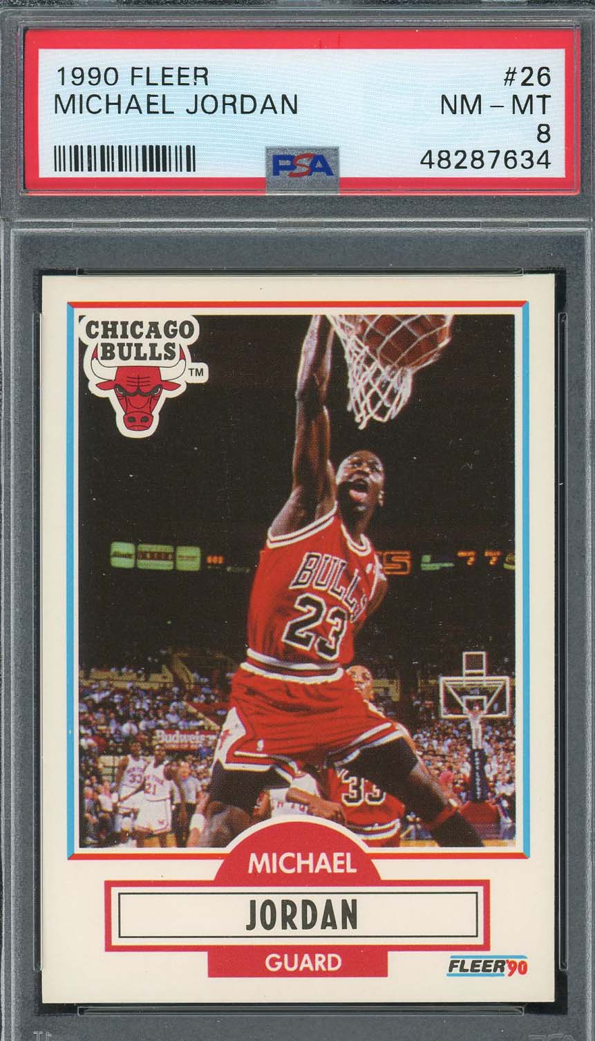 Michael Jordan 1990 Fleer Basketball Card #26 Graded PSA 8-Powers Sports Memorabilia