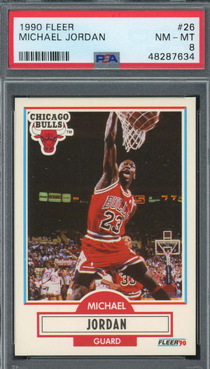 Michael Jordan 1990 Fleer Basketball Card #26 Graded PSA 8-Powers Sports Memorabilia