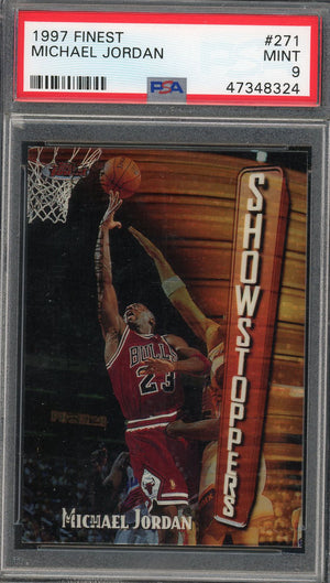 Michael Jordan 1997 Topps Finest Basketball Card #271 Graded PSA 9 MINT-Powers Sports Memorabilia