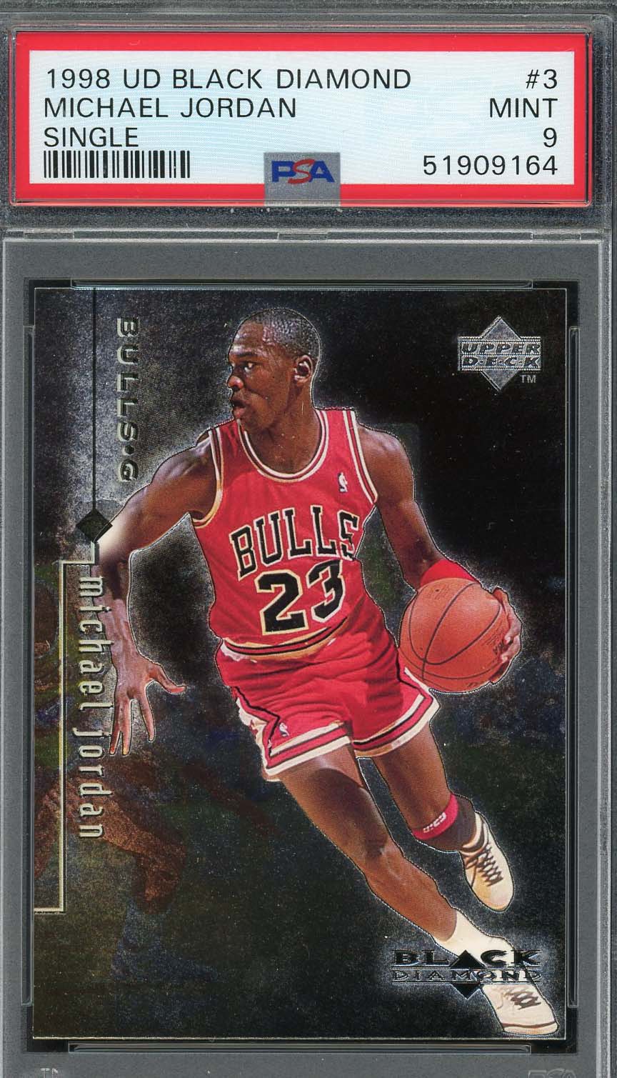 Michael Jordan 1998 Upper Deck Black Diamond Basketball Card #3 Graded PSA 9-Powers Sports Memorabilia
