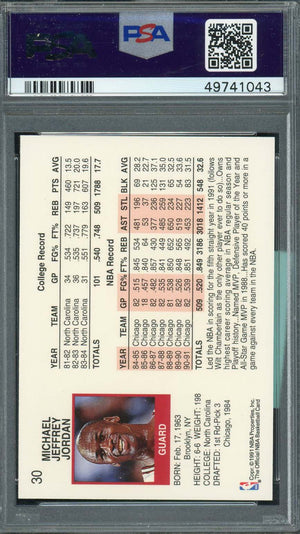 Michael Jordan 1991 Hoops Basketball Card #30 Graded PSA 9 MINT-Powers Sports Memorabilia