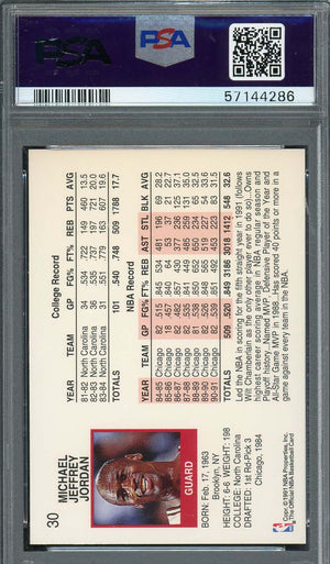 Michael Jordan 1991 Hoops Basketball Card #30 Graded PSA 8-Powers Sports Memorabilia