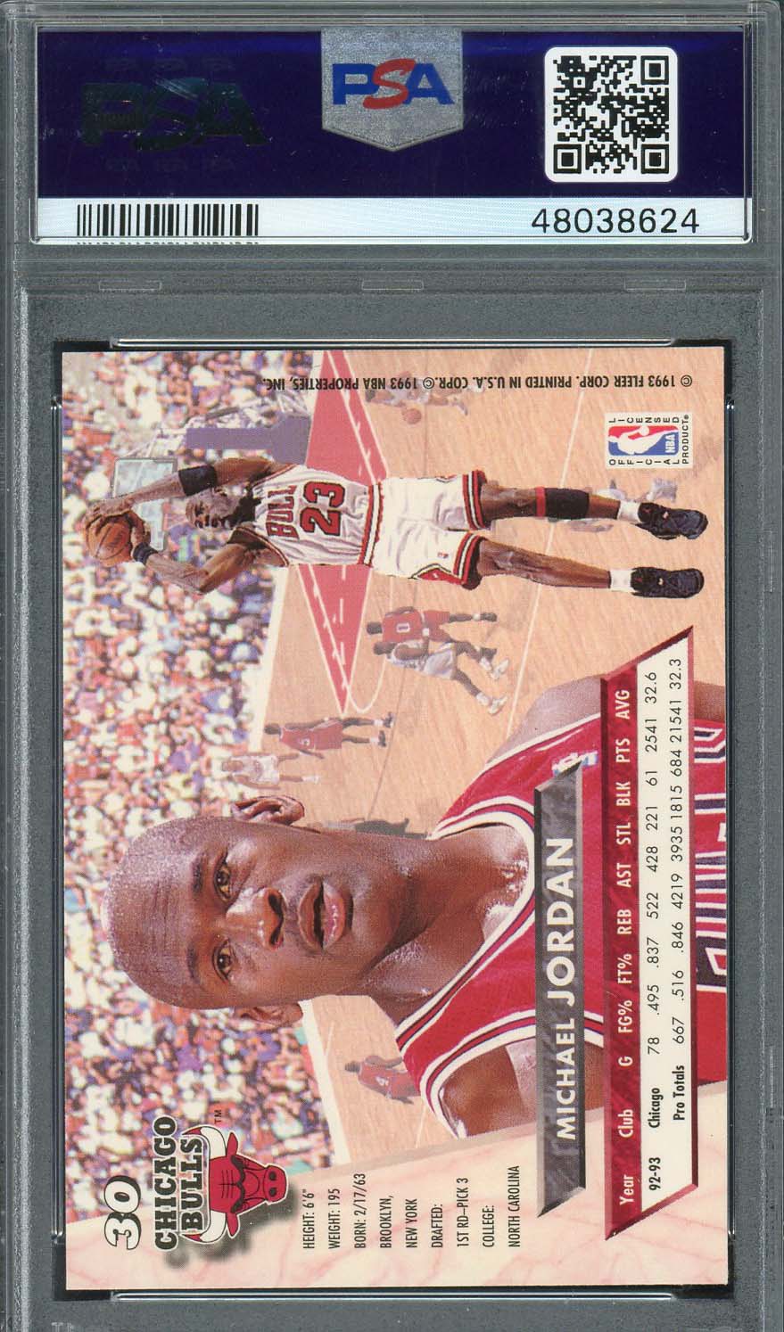 Michael Jordan 1993 Fleer Ultra Basketball Card #30 Graded PSA 9-Powers Sports Memorabilia