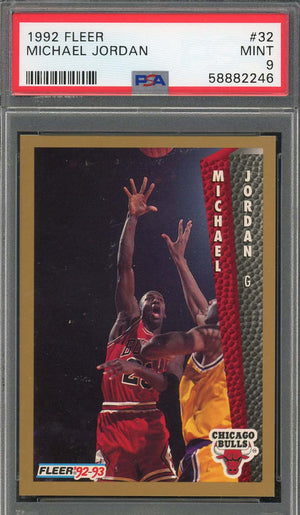 Michael Jordan 1992 Fleer Basketball Card #32 Graded PSA 9-Powers Sports Memorabilia