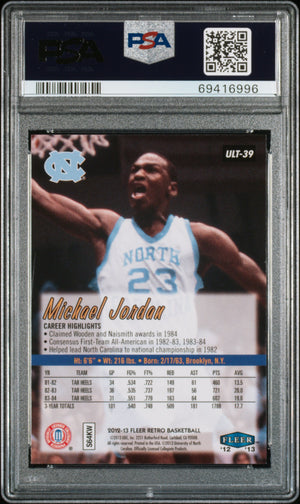 Michael Jordan 2012 Fleer Retro Ultra Basketball Card #39 Graded PSA 10-Powers Sports Memorabilia
