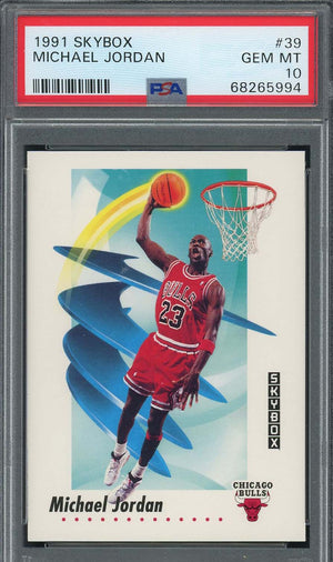 Michael Jordan 1991 Skybox Basketball Card #39 Graded PSA 10-Powers Sports Memorabilia