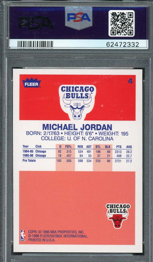 Michael Jordan 1996 Fleer Decade of Excellence Basketball Card #4 Graded PSA 8-Powers Sports Memorabilia