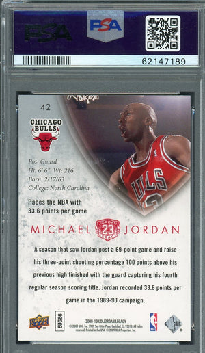 Michael Jordan 2009 Upper Deck Legacy Gold Basketball Card #42 Graded PSA 9-Powers Sports Memorabilia