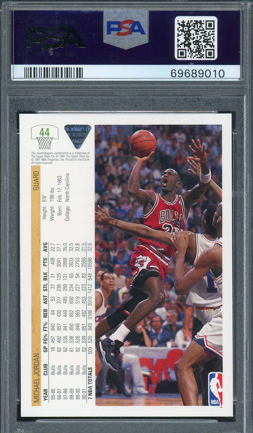 Michael Jordan 1991 Upper Deck Basketball Card #44 Graded PSA 10-Powers Sports Memorabilia