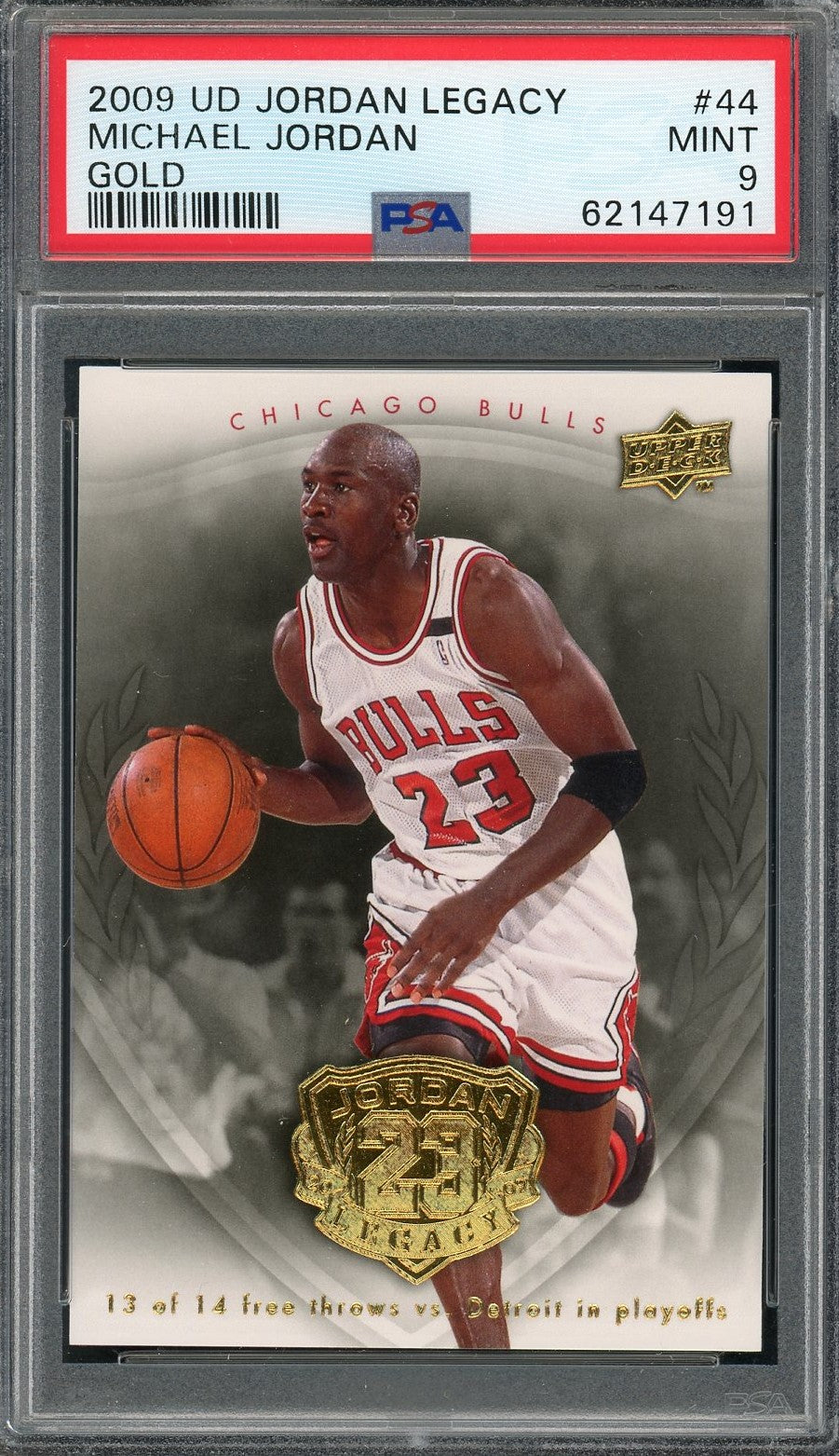 Michael Jordan 2009 Upper Deck Legacy Gold Basketball Card #44 Graded PSA 9-Powers Sports Memorabilia