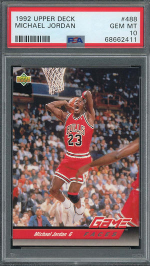 Michael Jordan 1992 Upper Deck Basketball Card #488 Graded PSA 10-Powers Sports Memorabilia