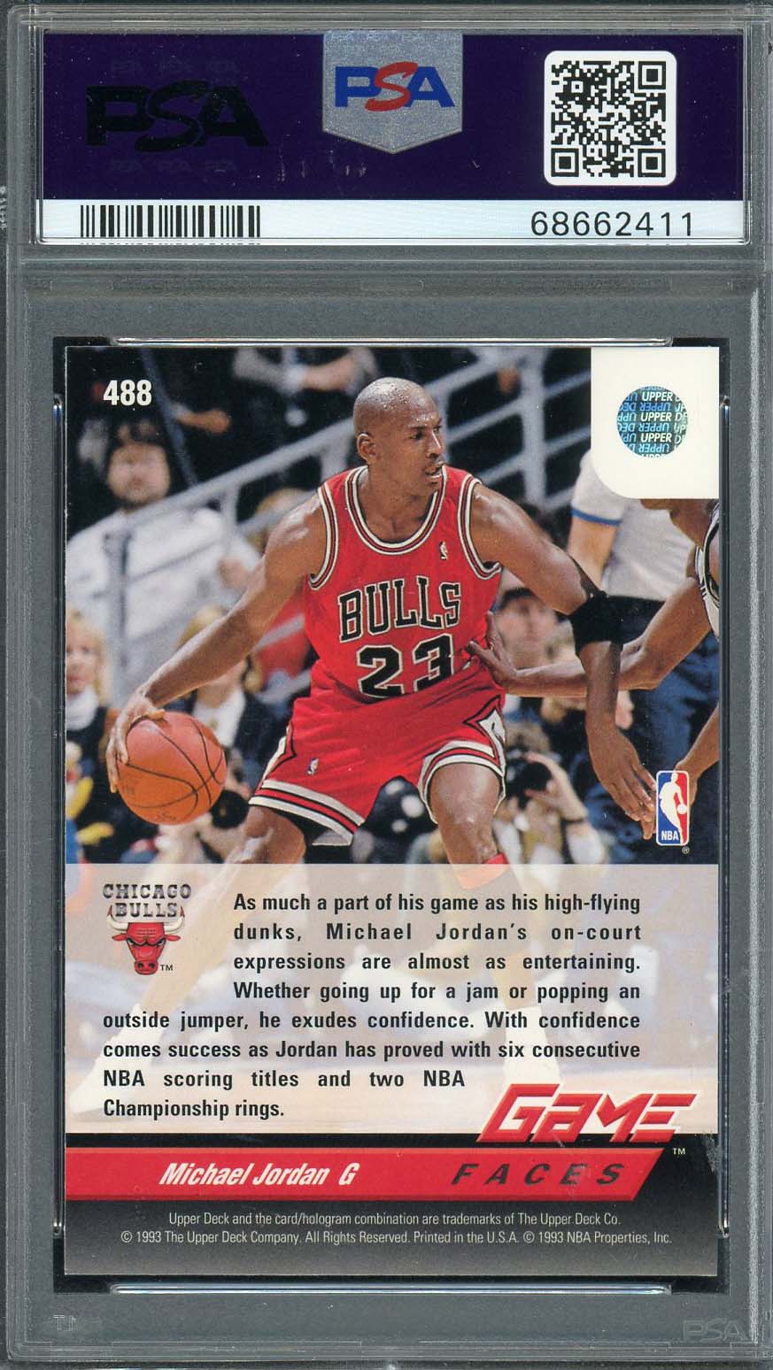 Michael Jordan 1992 Upper Deck Basketball Card #488 Graded PSA 10-Powers Sports Memorabilia