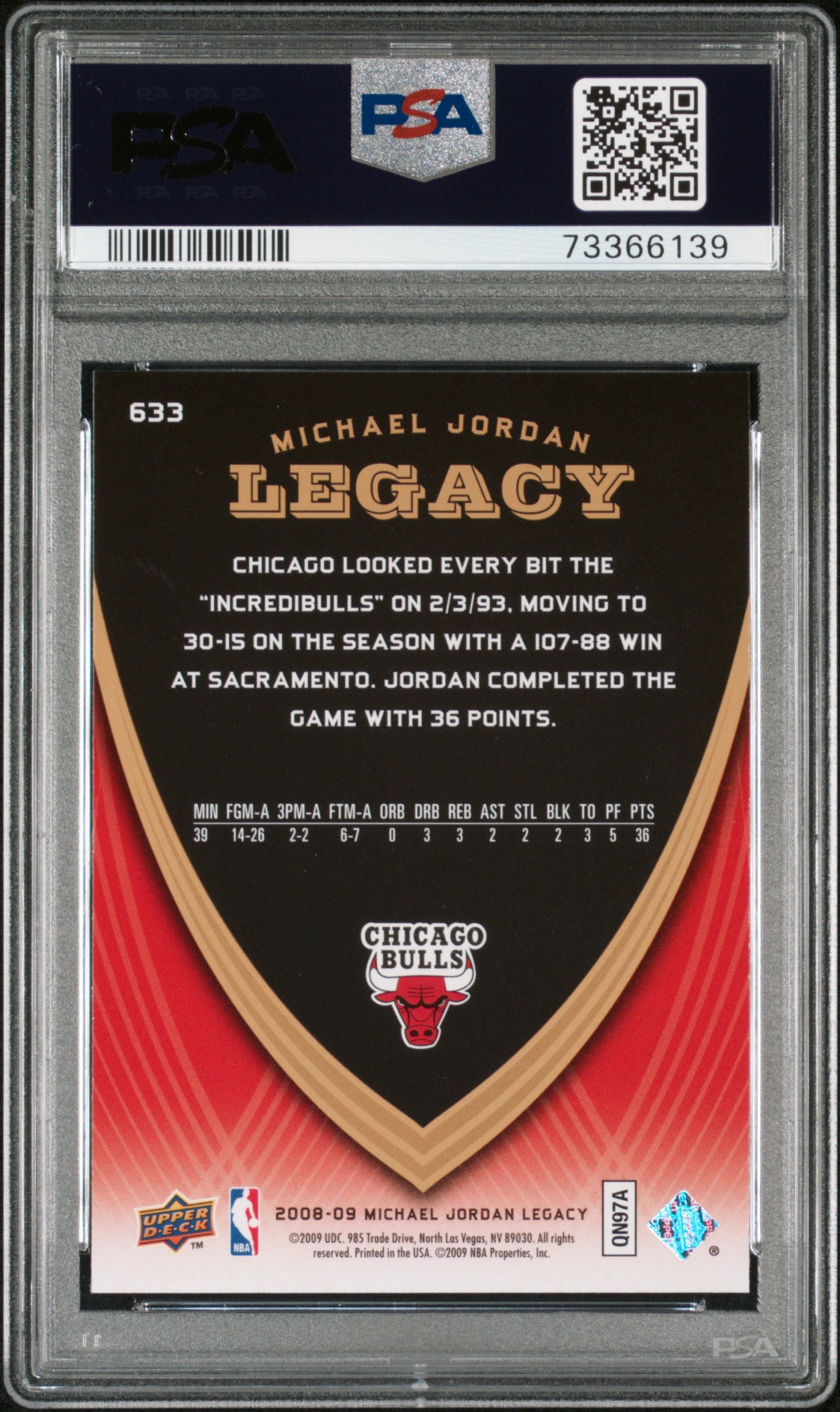 Michael Jordan 2008 Upper Deck Legacy Basketball Card #633 Graded PSA 10-Powers Sports Memorabilia