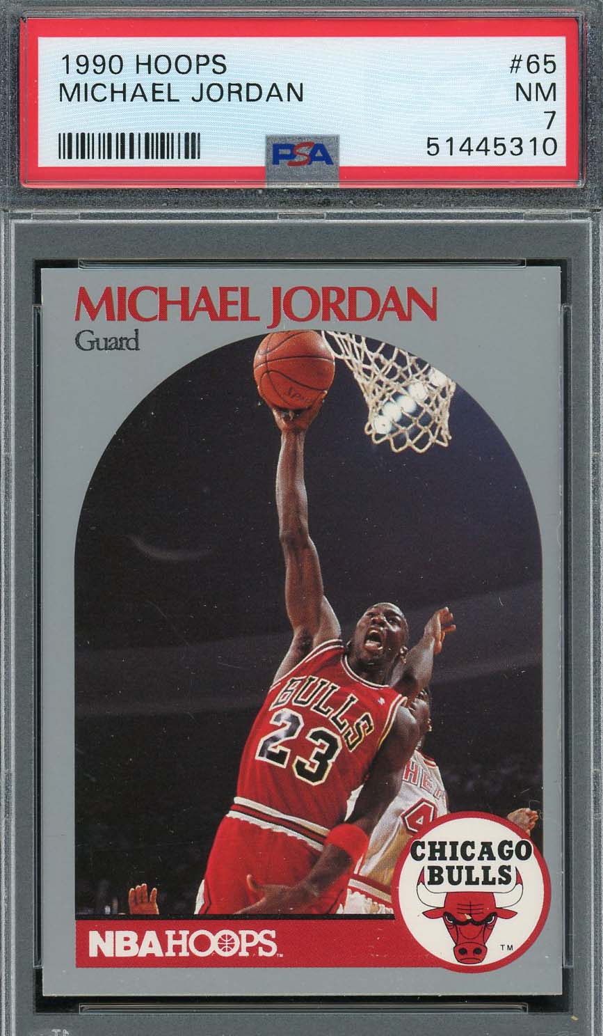 Michael Jordan 1990 Hoops Basketball Card #65 Graded PSA 7-Powers Sports Memorabilia
