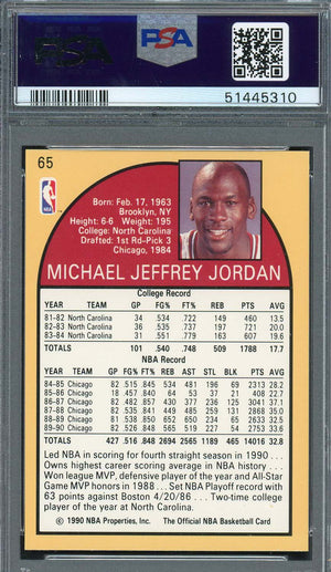 Michael Jordan 1990 Hoops Basketball Card #65 Graded PSA 7-Powers Sports Memorabilia