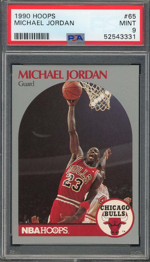 Michael Jordan 1990 Hoops Basketball Card #65 Graded PSA 9-Powers Sports Memorabilia