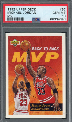 Michael Jordan 1992 Upper Deck MVP Basketball Card #67 Graded PSA 10-Powers Sports Memorabilia