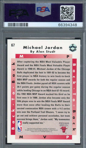 Michael Jordan 1992 Upper Deck MVP Basketball Card #67 Graded PSA 10-Powers Sports Memorabilia