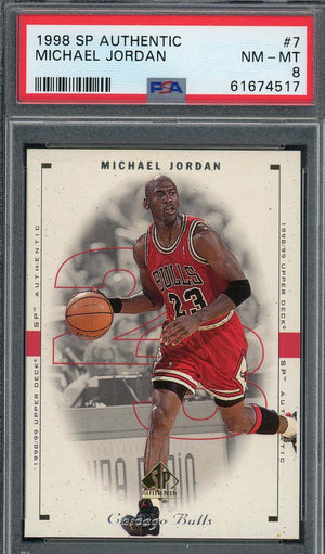 Michael Jordan 1998 Upper Deck SP Authentic Basketball Card #7 Graded PSA 8-Powers Sports Memorabilia