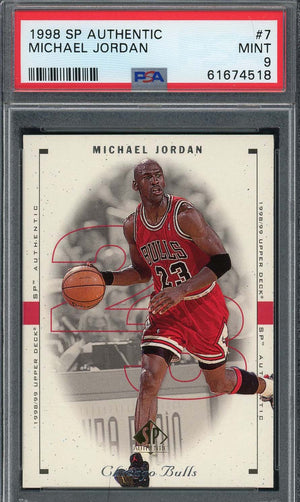 Michael Jordan 1998 Upper Deck SP Authentic Basketball Card #7 Graded PSA 9-Powers Sports Memorabilia