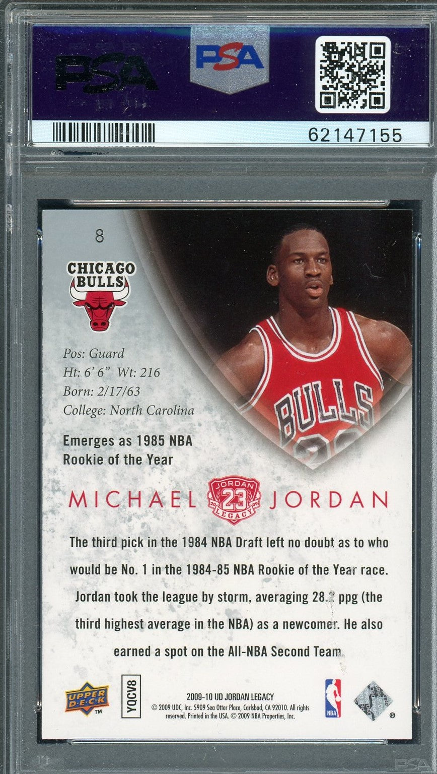 Michael Jordan 2009 Upper Deck Legacy Gold Basketball Card #8 Graded PSA 9-Powers Sports Memorabilia