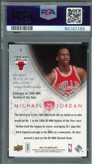 Michael Jordan 2009 Upper Deck Legacy Gold Basketball Card #8 Graded PSA 9-Powers Sports Memorabilia