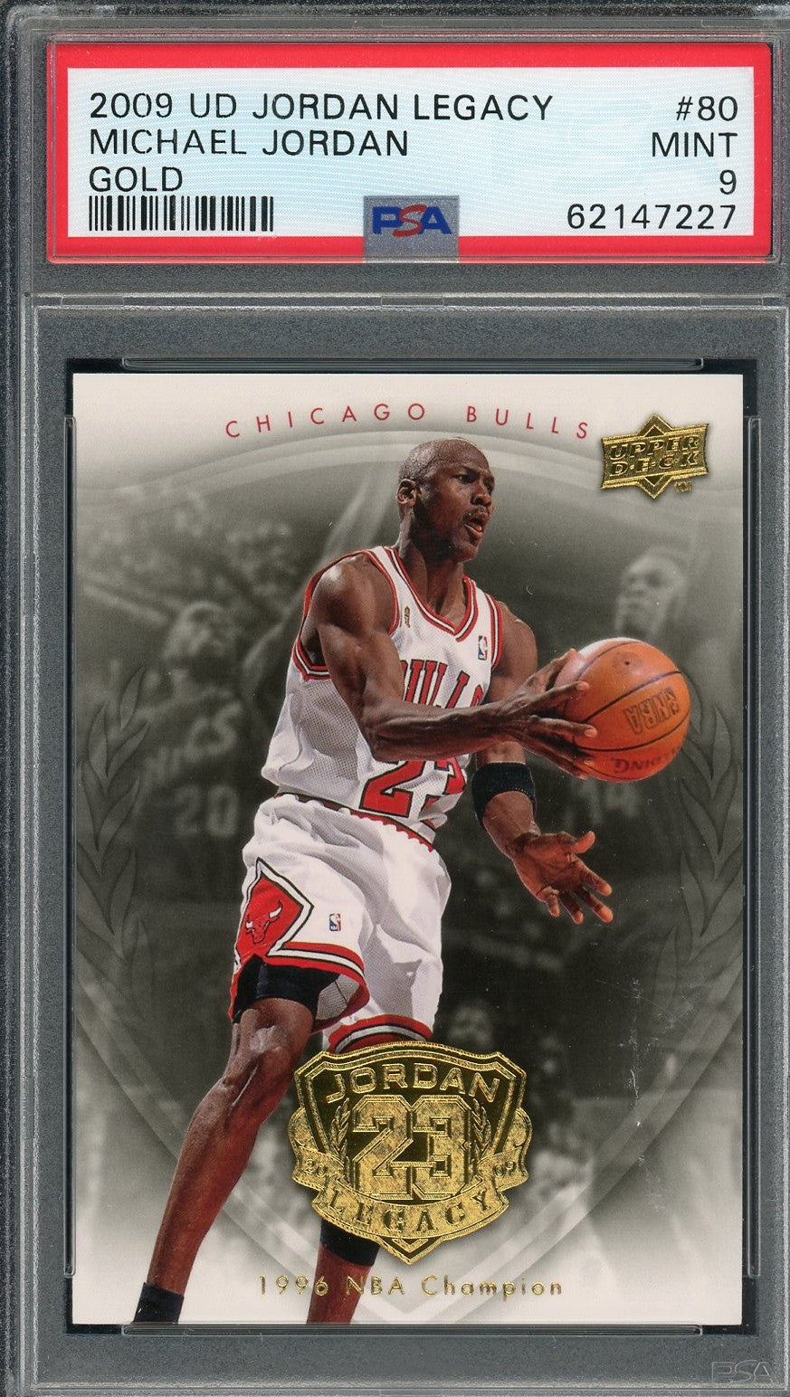 Michael Jordan 2009 Upper Deck Legacy Gold Basketball Card #80 Graded PSA 9-Powers Sports Memorabilia