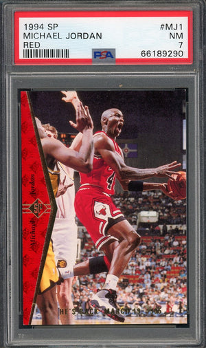 Michael Jordan 1994 SP Upper Deck Red Basketball Card #MJ1 Graded PSA 7-Powers Sports Memorabilia