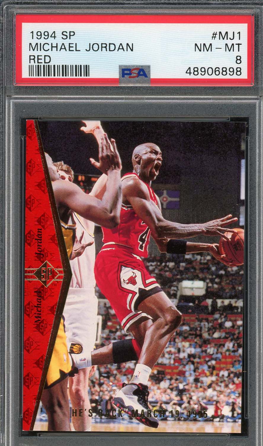 Michael Jordan 1994 SP Upper Deck Red Basketball Card #MJ1 Graded PSA 8-Powers Sports Memorabilia