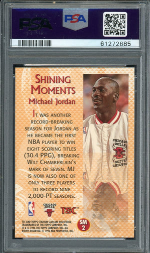 Michael Jordan 1996 Topps Stadium Club Basketball Card #SM2 Graded PSA 8-Powers Sports Memorabilia