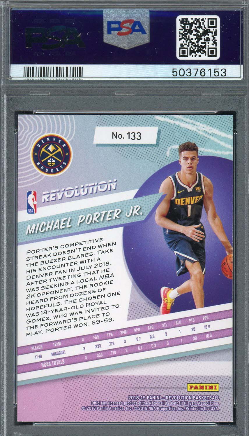 Michael Porter Jr 2018 Panini Revolution Basketball Rookie Card RC #133 Graded PSA 7-Powers Sports Memorabilia