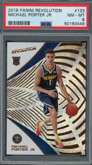 Michael Porter Jr 2018 Panini Revolution Basketball Rookie Card RC #133 Graded PSA 8-Powers Sports Memorabilia