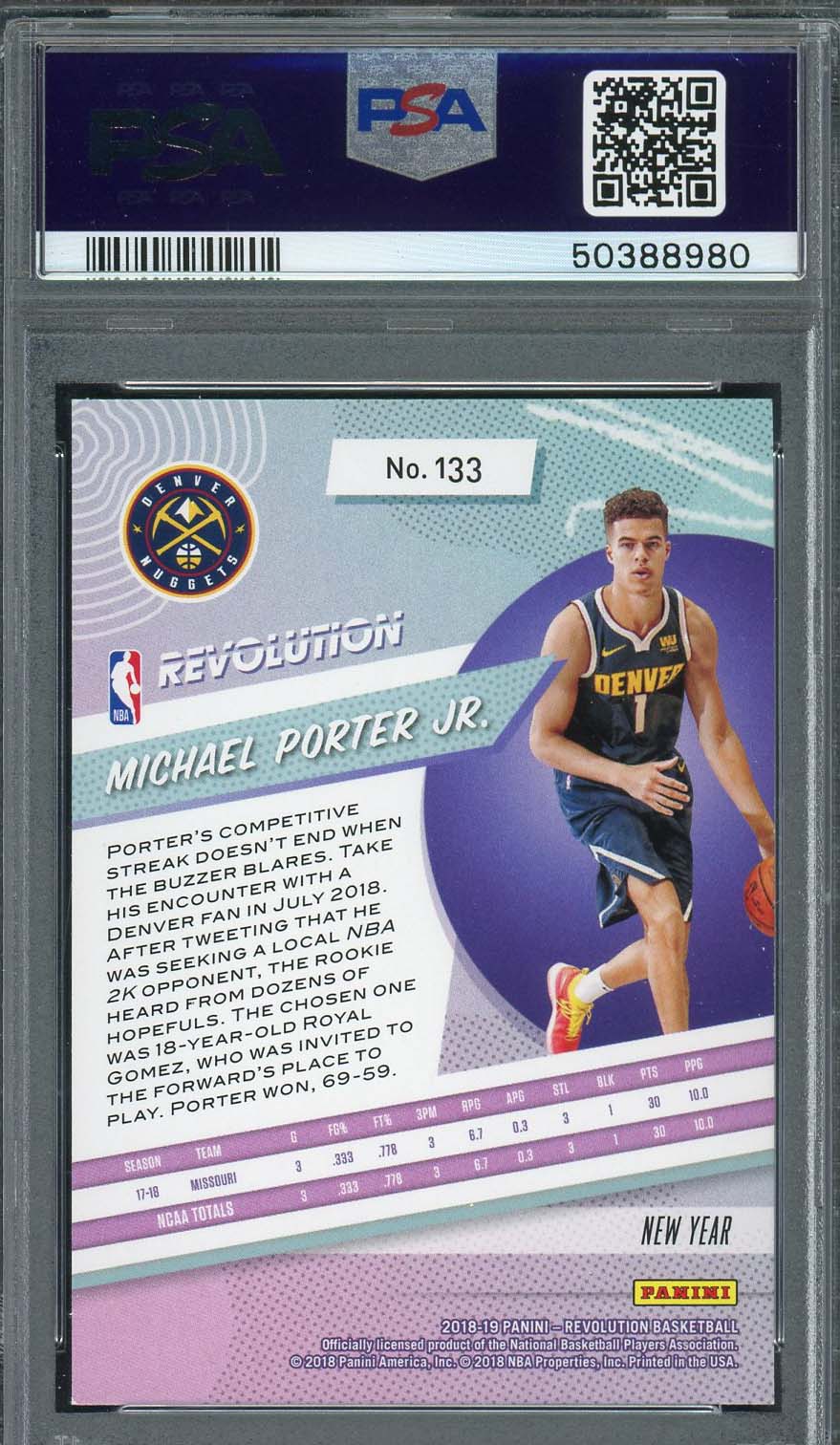 Michael Porter Jr 2018 Panini Revolution Chinese New Year Basketball Rookie Card RC #133 Graded PSA 9 MINT-Powers Sports Memorabilia