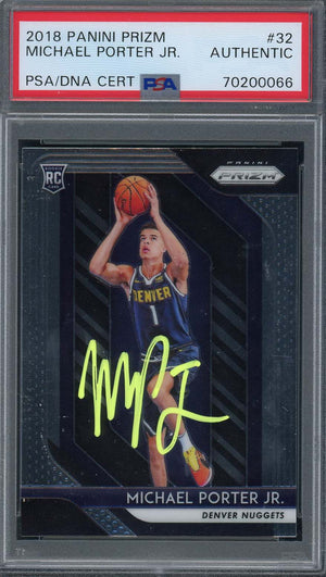 Michael Porter Jr 2018 Panini Prizm Signed Basketball Rookie Card #32 Auto PSA-Powers Sports Memorabilia