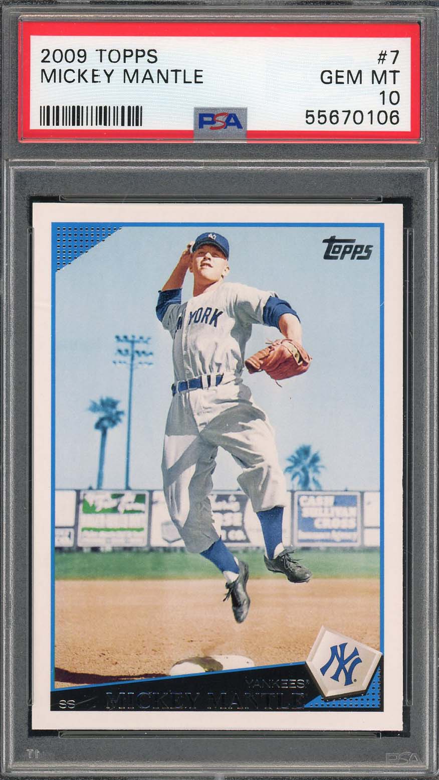 Mickey Mantle 2009 Topps Baseball Card #7 Graded PSA 10-Powers Sports Memorabilia